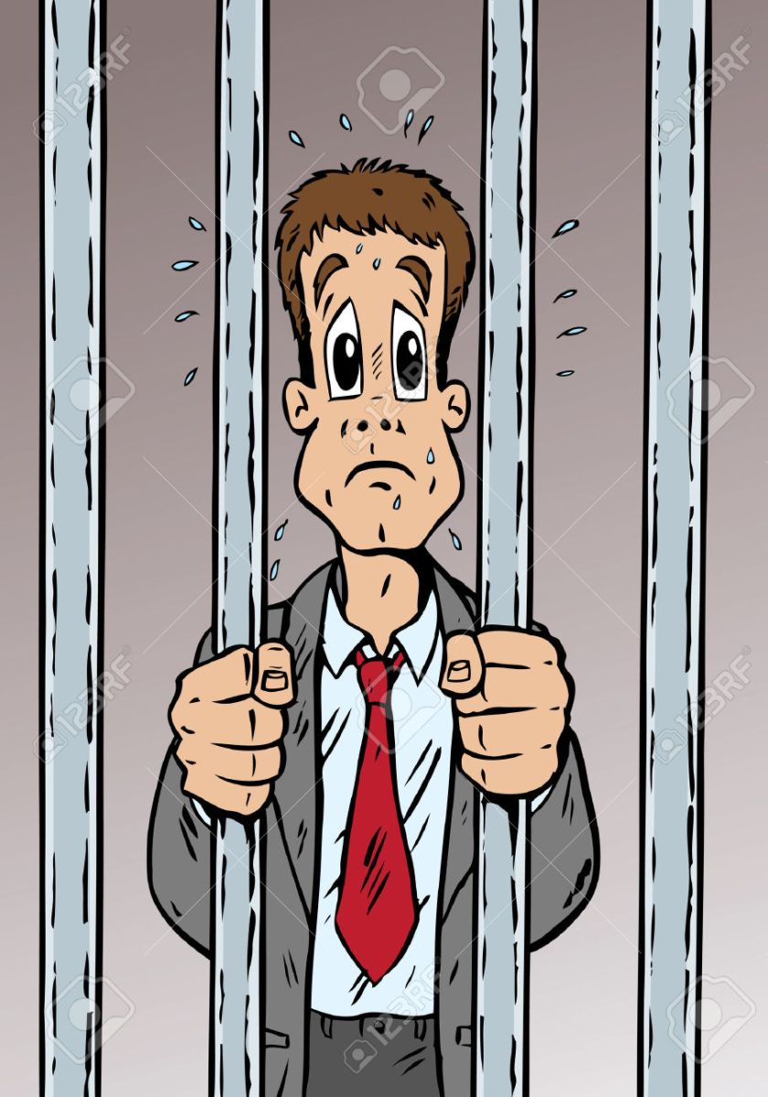 8584387-Cartoon-of-a-man-arrested-and-quite-scared-Stock-Vector-jail-prison-prisoner